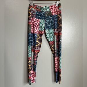 American Eagle outfitters floral printed activewear leggings bright funky artsy
